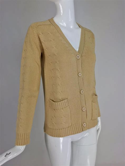 Tan / Pink Cashmere And Silk Knit Cardigan 